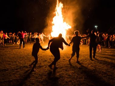 Vorochevo, Ukrayna - 16 Temmuz 2017: Lemko Vatra Festivali Voro