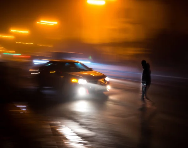 Dangerous situation on zebra crossing — Stock Photo, Image