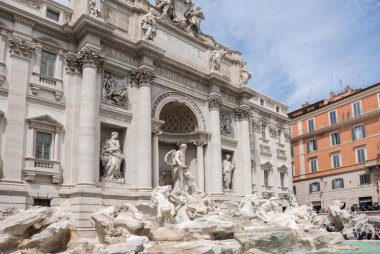 Roma, İtalya - 3 Mayıs 2019: Trevi Fountain (Fontana di Trevi) in