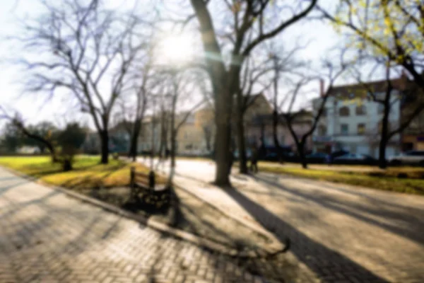 Abstract blurred background. Soft focus image of autumn city par — Stock Photo, Image