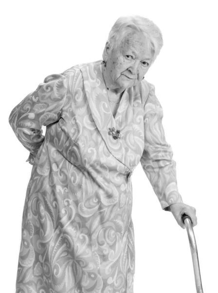 Portrait of pensive old woman posing in studio — Stock Photo, Image