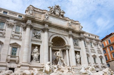 Roma, İtalya - 3 Mayıs 2019: Trevi Fountain (Fontana di Trevi) in 