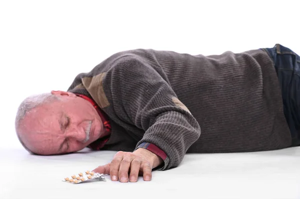 Healthcare Medicine Concept Senior Man Falling Stroke Heart Attack — Stockfoto