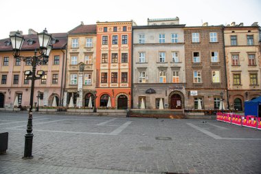 KRAKOW, POLAND - JULY 27, 2013: Beautiful architecture of old downtown in Krakow, Poland 