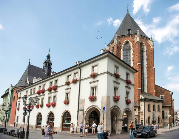 Karkow Poland July 2013 Beautiful Architecture Old Krakow Poland Downtown — Stockfoto