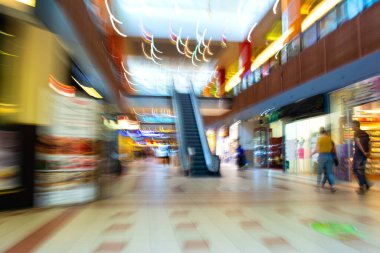 Alışveriş arka plan. Kasıtlı Hareket Bulanıklığı