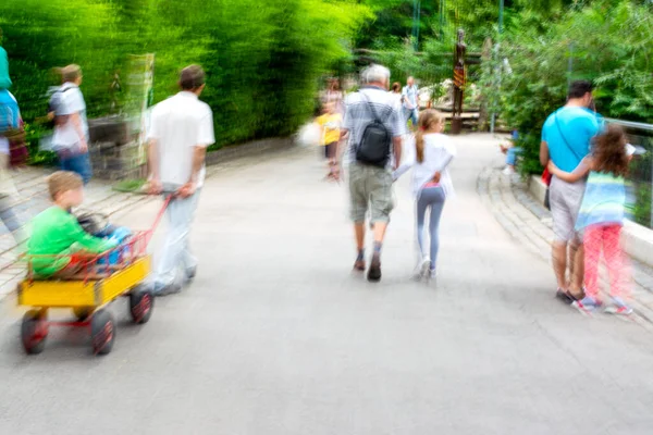 Busy City People Going Street Intentional Motion Blur Defocused Image — Stock Photo, Image