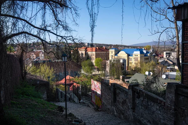 Uzhhorod Ukraine April 2020 Δρόμοι Και Αρχιτεκτονική Της Παλιάς Πόλης — Φωτογραφία Αρχείου