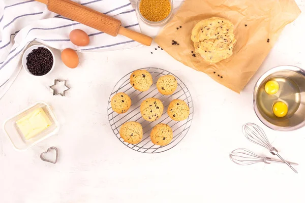 Der Prozess Der Herstellung Von Cookies Schritt Für Schritt Kulinarische — Stockfoto