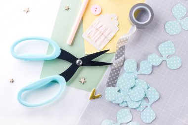 Riskli bir proje yapıyorum. Kağıt süsleme. Albüm koleksiyonu için araç gereç ve malzeme. Sezon evi çiçek dekoru.