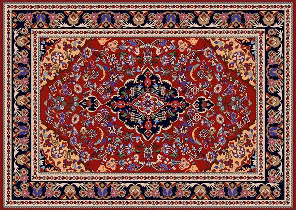 Persian Carpet Original Design Tribal Vector Texture Easy Edit Change — Stock Vector
