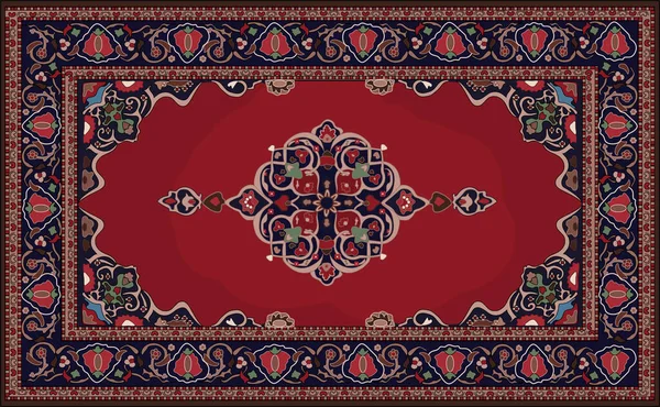 Illustrated Persian carpet original design, tribal texture.