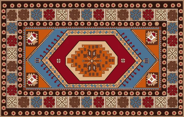 Alfombra Persa Ilustrada Diseño Original Textura Tribal — Foto de Stock