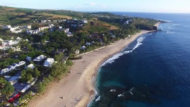 Reunion Island Saint Paul City Aerial Landscape Second Largest Commune — Stock Video