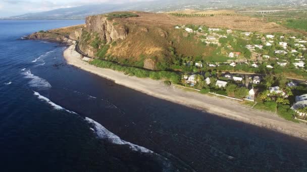 Reunion Island Saint Paul City Aerial Landscape Inglés Segunda Comuna — Vídeos de Stock