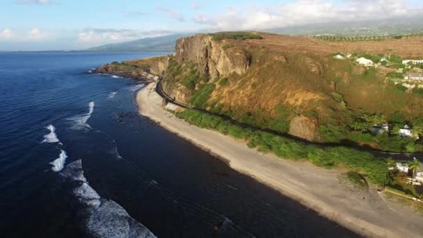 Reunion Island Saint Paul City Aerial Landscape Second Largest Commune — Stock Video
