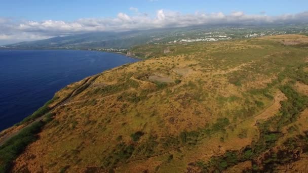 Reunion Island Saint Paul City Aerial Landscape Inglés Segunda Comuna — Vídeo de stock