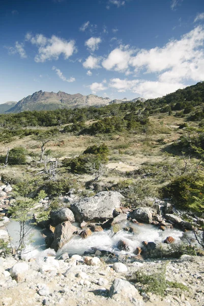 Wild Patagonië Het Trekking Pad Buurt Van Smaragdgroene Lagune Ushuaia — Stockfoto