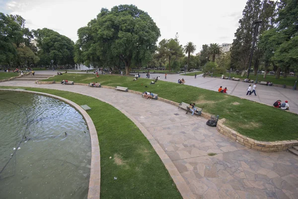 Mendoza Argentinië Maart Uitzicht Een Park Met Mensen Ontspannen Maart — Stockfoto