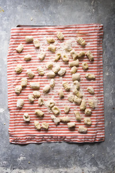 Preparing italian gnocchi — Stock Photo, Image