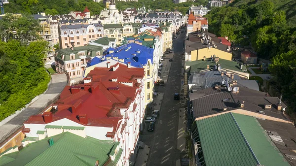 Aerial view of a city center