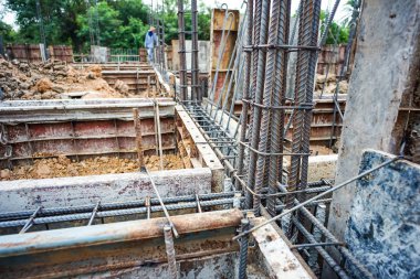 Çelik takviye beton yapı inşaat sahasında için