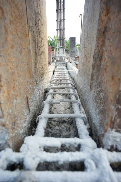 Aço para reforço da estrutura de concreto . — Fotografia de Stock