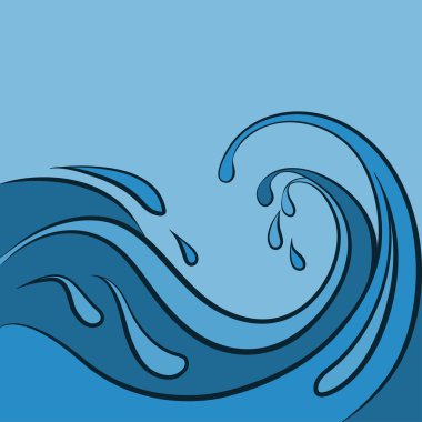 Mavi fırtına su dalgası.