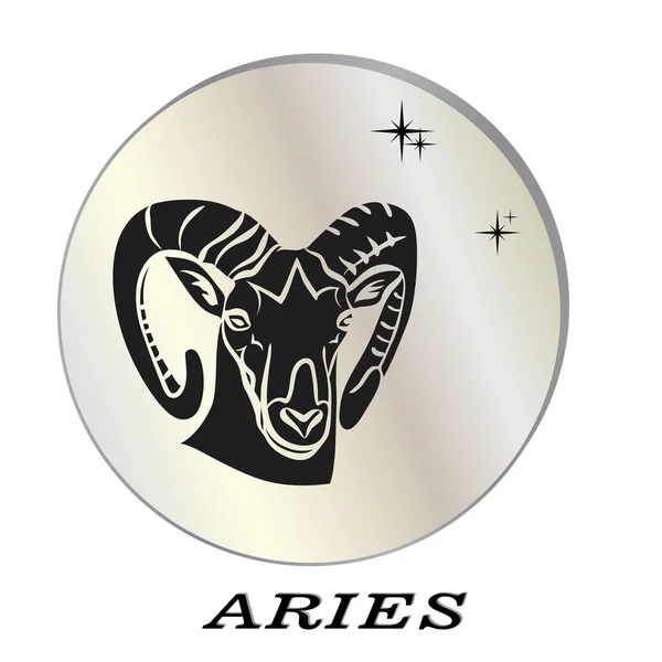 Schwarze Silhouette von Aries auf Perlhintergrund. — Stockvektor