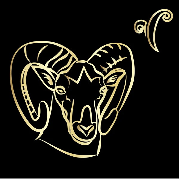 Zodiac Aries are a black background. — Διανυσματικό Αρχείο