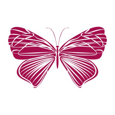 Kırmızı siluet kelebek