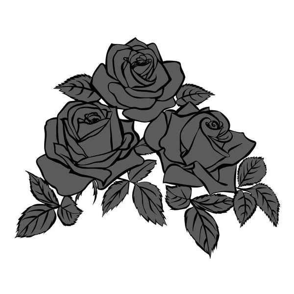Silueta růže — Stockový vektor