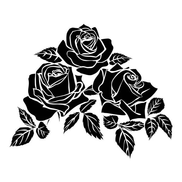 Silhouette de rose — Image vectorielle