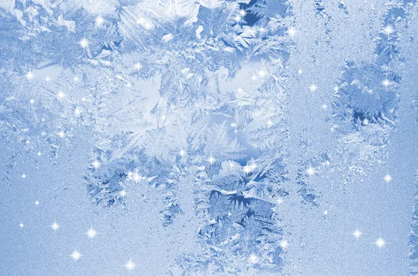 ウィンドウ上の霜パターン. — ストック写真