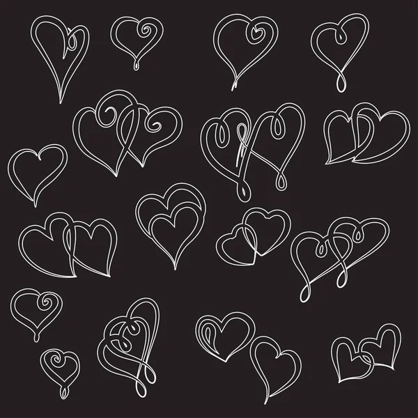 Set of valentine hearts for your design — Stock Vector