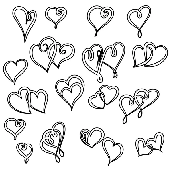 Set of valentine hearts for your design — Stock Vector