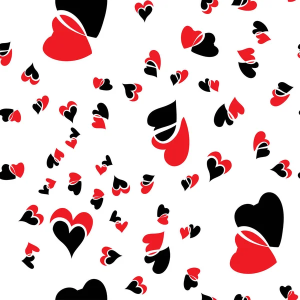 Κόκκινες καρδιές - άνευ ραφής διάνυσμα μοτίβο — Διανυσματικό Αρχείο