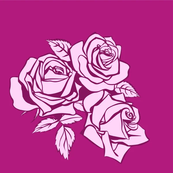 Silhouette de rose — Image vectorielle