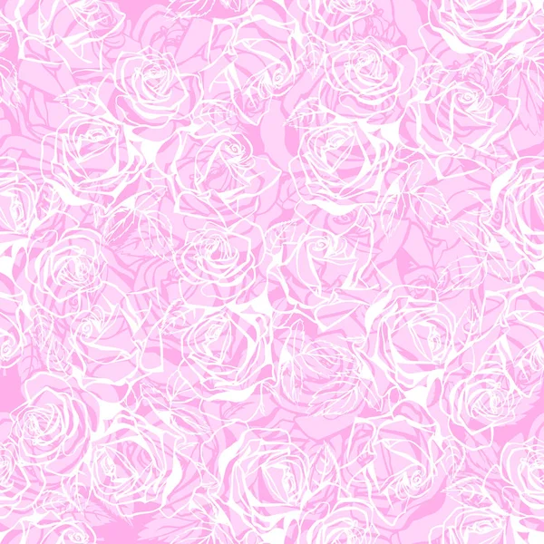 Floral naadloze textuur met rozen. — Stockvector