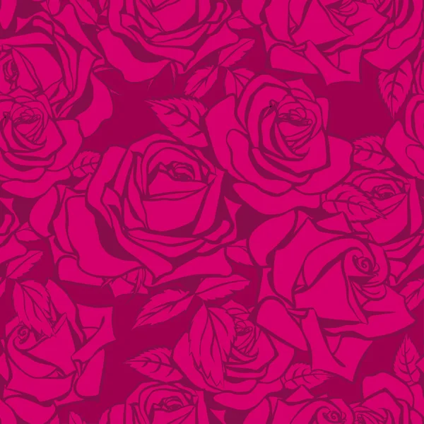 Florale nahtlose Textur mit Rosen. — Stockvektor