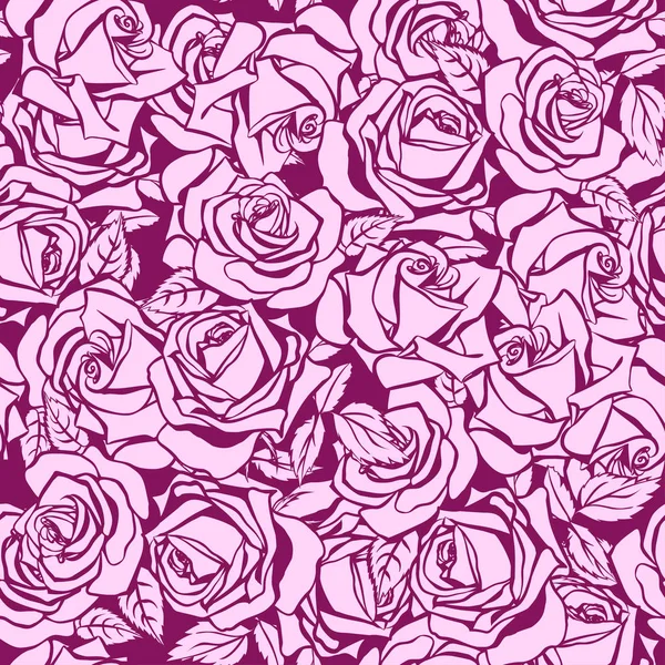 Florale nahtlose Textur mit Rosen. — Stockvektor