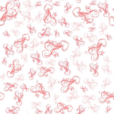 Şirin Sevgililer günü kalpleri ile seamless modeli