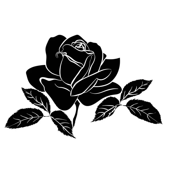 Silhouette de rose — Image vectorielle