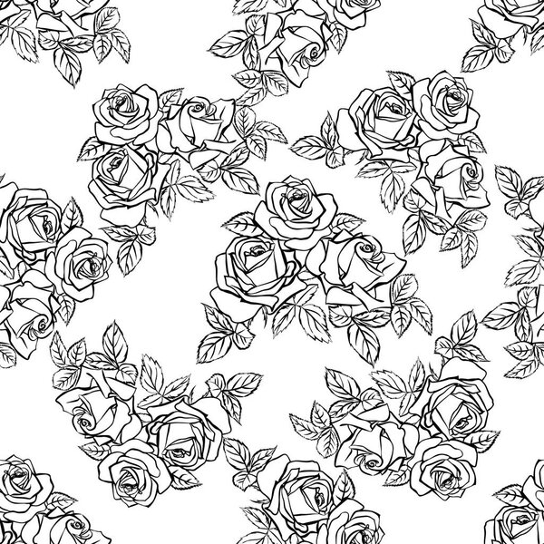 Цветочная бесшовная текстура с розами
.