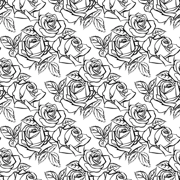 Textura sem costura floral com rosas . —  Vetores de Stock