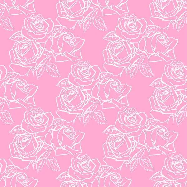 Texture florale sans couture avec des roses . — Image vectorielle