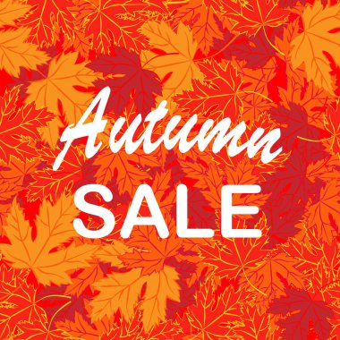 Parlak sonbahar yapraklı indirimli pankart