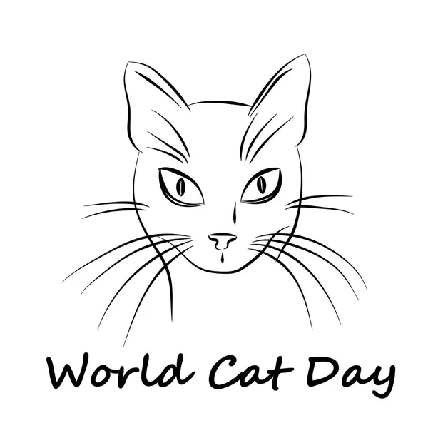 Happy Cat Day. World Cat Day. — Stock Vector