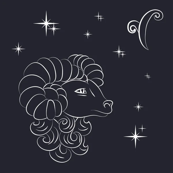 Segno dello zodiaco Ariete è il cielo stellato — Vettoriale Stock