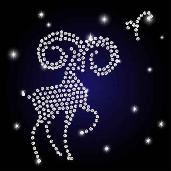 Sign of the zodiac Aries is the starry sky — Stock Vector